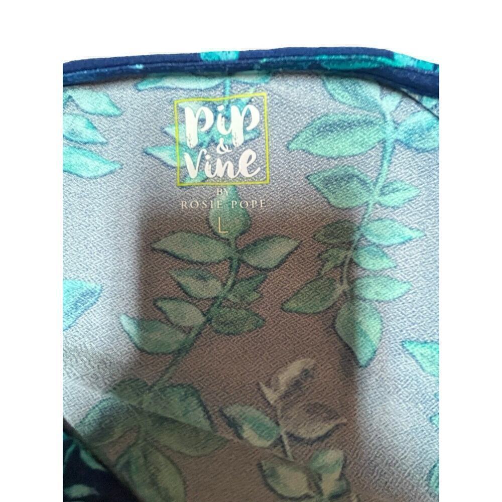 Pip & Vine Bell Sleeve Blue Floral Tunic Dress Maternity Size L - Picture 10 of 13